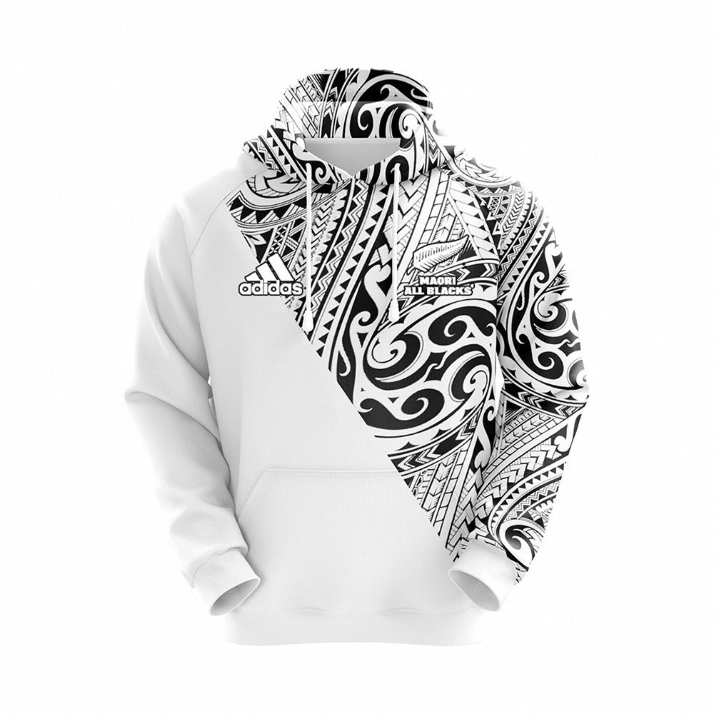 2024 All Blacks Maori Inspired White Hoodie and Pants