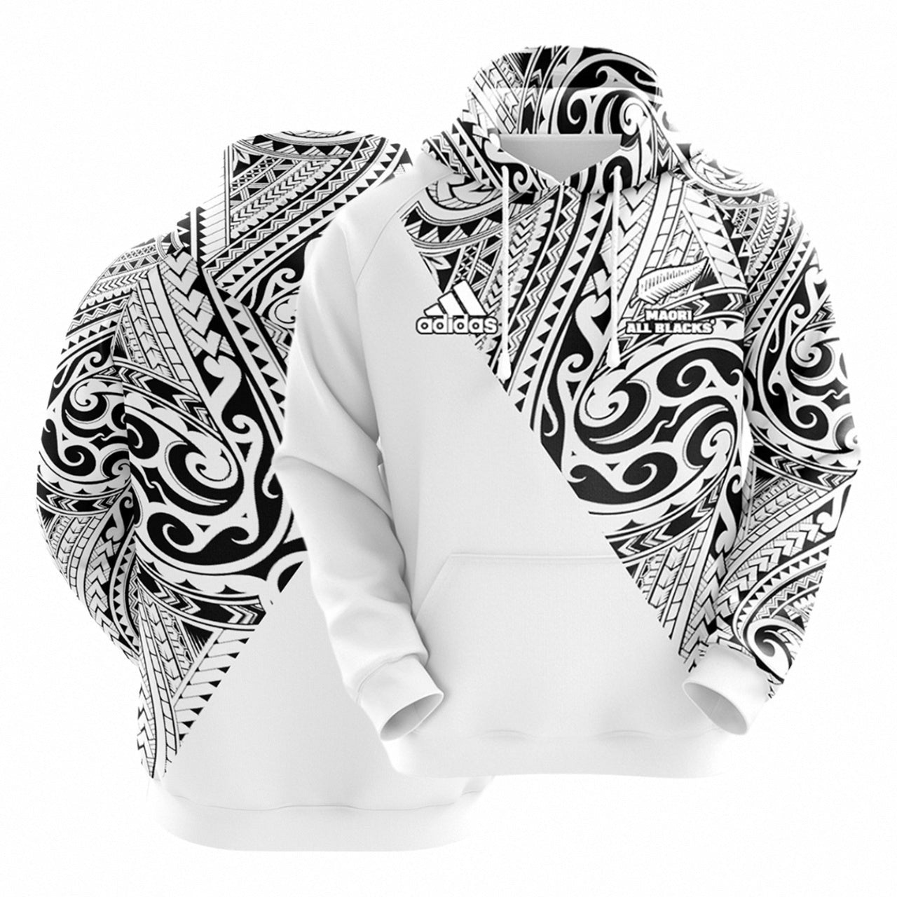 2024 All Blacks Maori Inspired White Hoodie and Pants